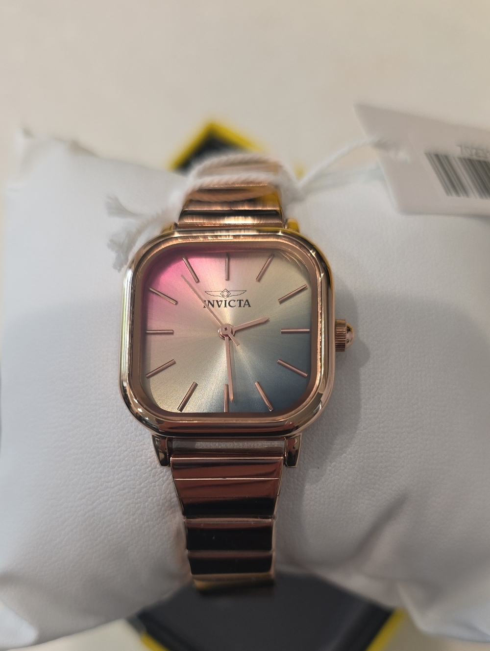 837. Invicta Rose Gold-Tone 26.5mm Square Watch with Rainbow Dial 70231